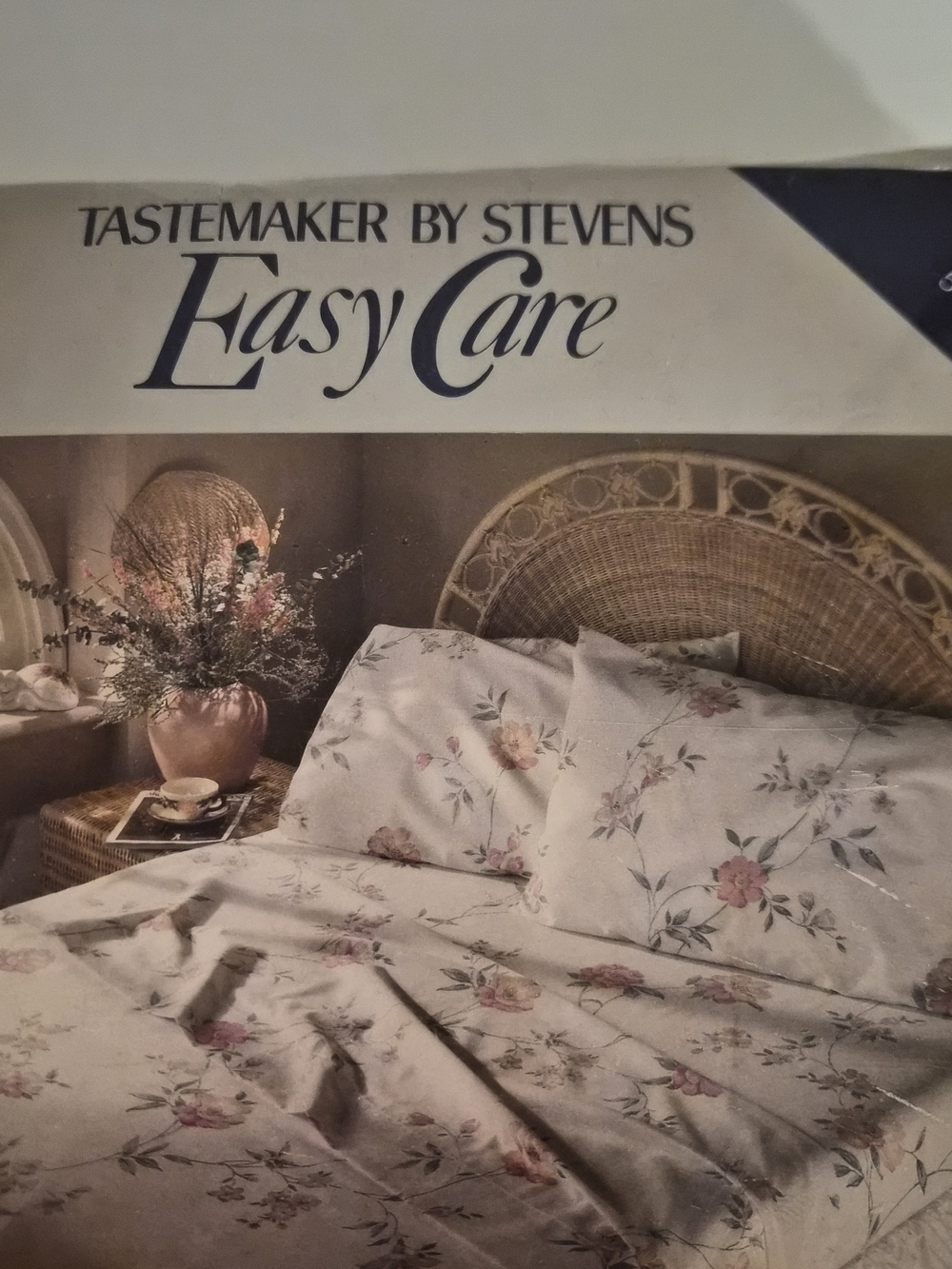 Easy Care Floral Sheet Set in Cream with Pink Floral Accents